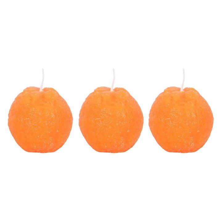 Set of 3 Orange Shaped Candles - Scents & Gifts UK