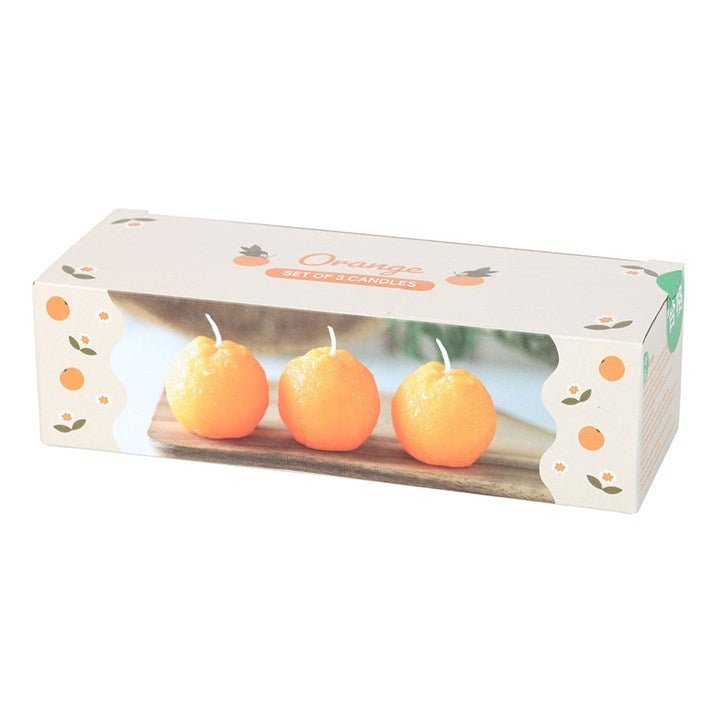 Set of 3 Orange Shaped Candles - Scents & Gifts UK