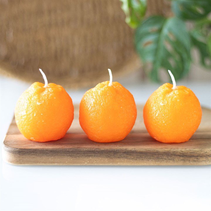 Set of 3 Orange Shaped Candles - Scents & Gifts UK
