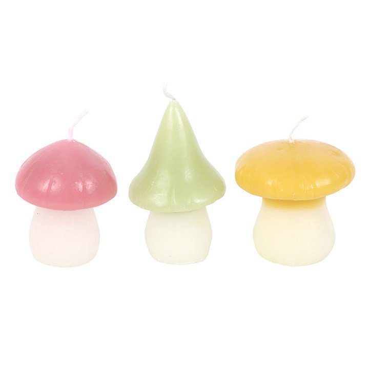 Set of 3 Pastel Mushroom Candles - Scents & Gifts UK