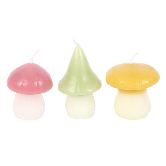 Set of 3 Pastel Mushroom Candles - Scents & Gifts UK