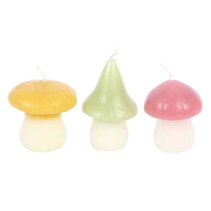 Set of 3 Pastel Mushroom Candles - Scents & Gifts UK