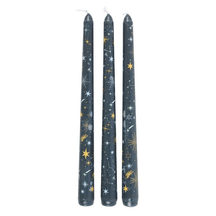 Set of 3 Starry Night Taper Candles - Scents & Gifts UK