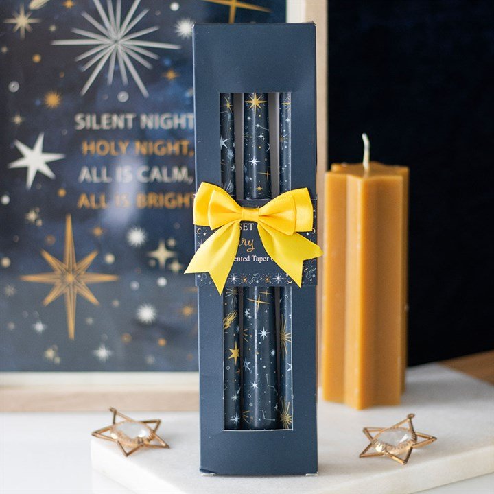 Set of 3 Starry Night Taper Candles - Scents & Gifts UK