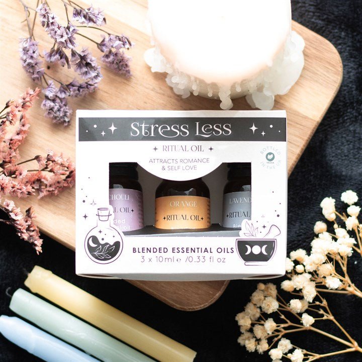 Set of 3 Stress Less Ritual Blended Essential Oils - Scents & Gifts UK