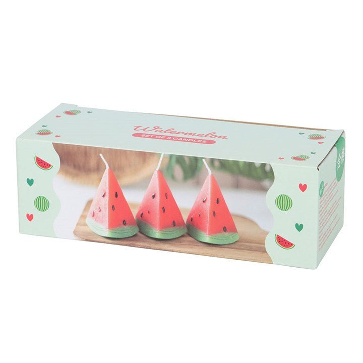 Set of 3 Watermelon Shaped Candles - Scents & Gifts UK