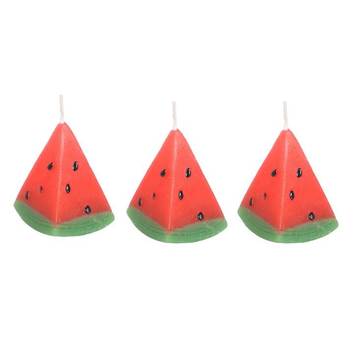 Set of 3 Watermelon Shaped Candles - Scents & Gifts UK