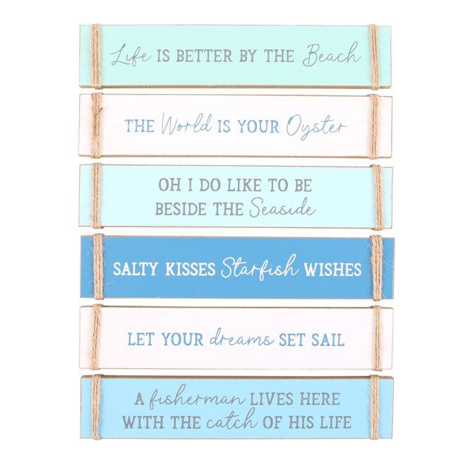 Set of 36 Nautical Block Signs on Display - Scents & Gifts UK