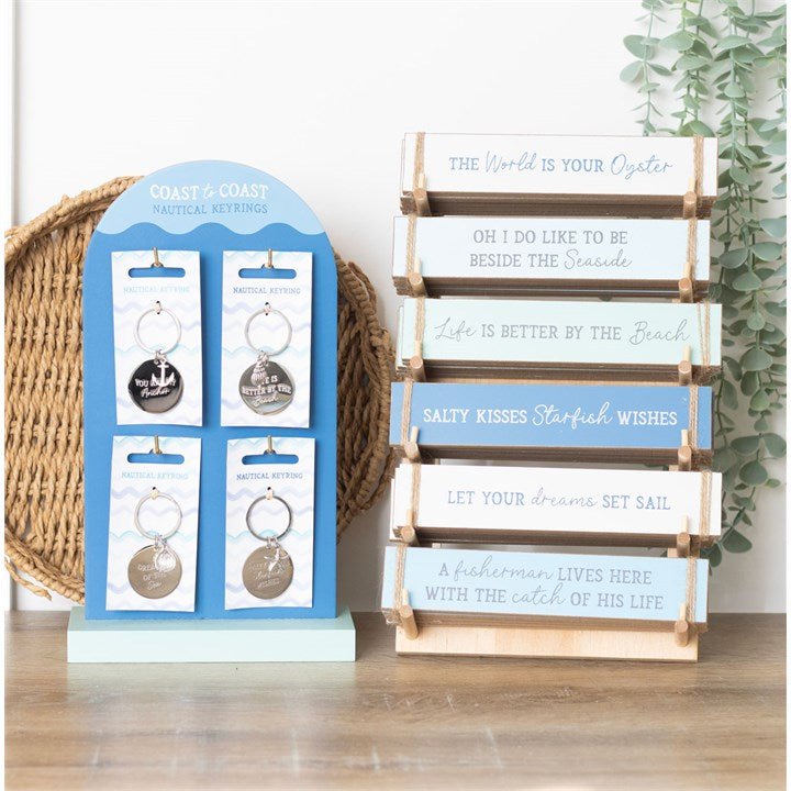 Set of 36 Nautical Block Signs on Display - Scents & Gifts UK