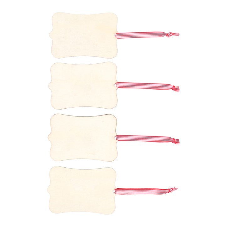 Set of 4 Reusable Wooden Gift Tags - Scents & Gifts UK