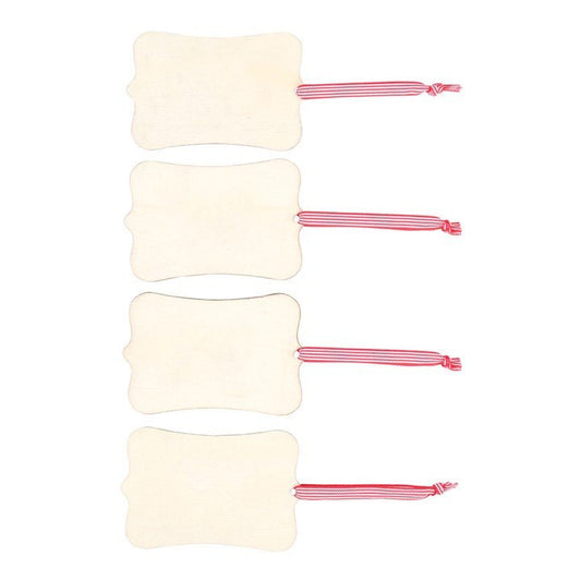 Set of 4 Reusable Wooden Gift Tags - Scents & Gifts UK