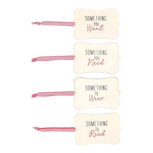Set of 4 Reusable Wooden Gift Tags - Scents & Gifts UK