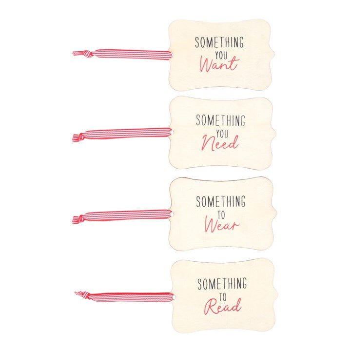Set of 4 Reusable Wooden Gift Tags - Scents & Gifts UK