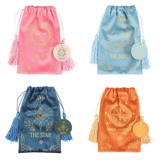 Set of 4 Tarot Velvet Drawstring Bags - Scents & Gifts UK