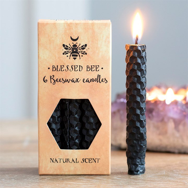Set of 6 Black Beeswax Spell Candles - Scents & Gifts UK