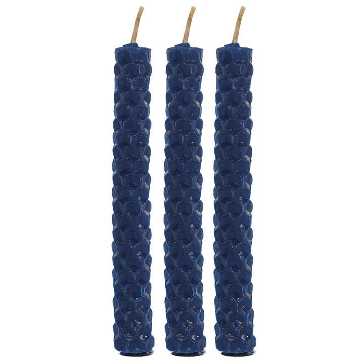 Set of 6 Blue Beeswax Spell Candles - Scents & Gifts UK
