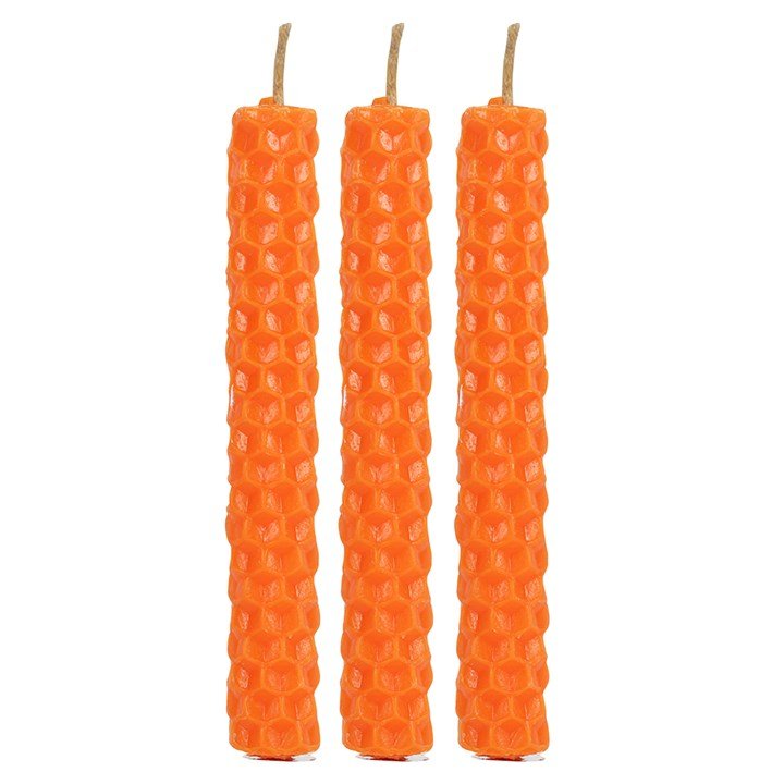 Set of 6 Orange Beeswax Spell Candles - Scents & Gifts UK