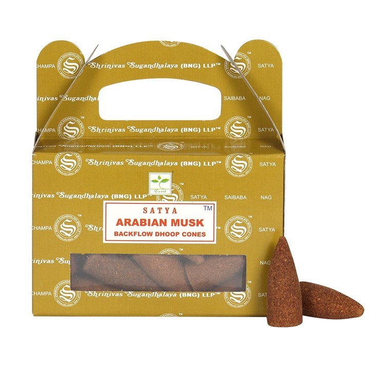 Set of 6 Packets of Arabian Musk Backflow Dhoop Cones by Satya - Scents & Gifts UK