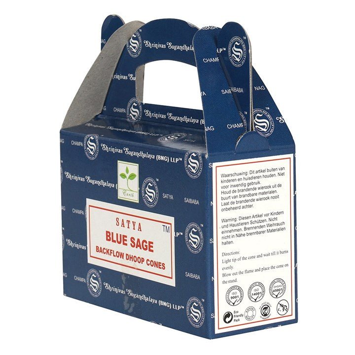 Set of 6 Packets of Blue Sage Backflow Dhoop Cones by Satya - Scents & Gifts UK