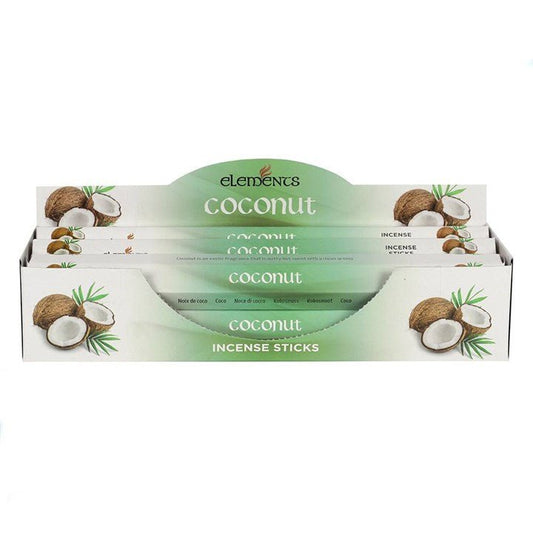 Set of 6 Packets of Elements Coconut Incense Sticks - Scents & Gifts UK