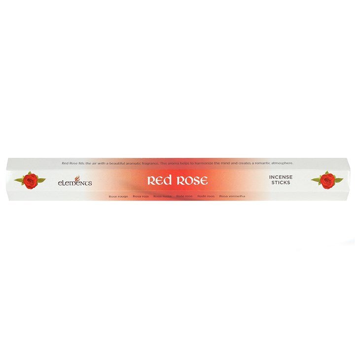 Set of 6 Packets of Elements Red Rose Incense Sticks - Scents & Gifts UK