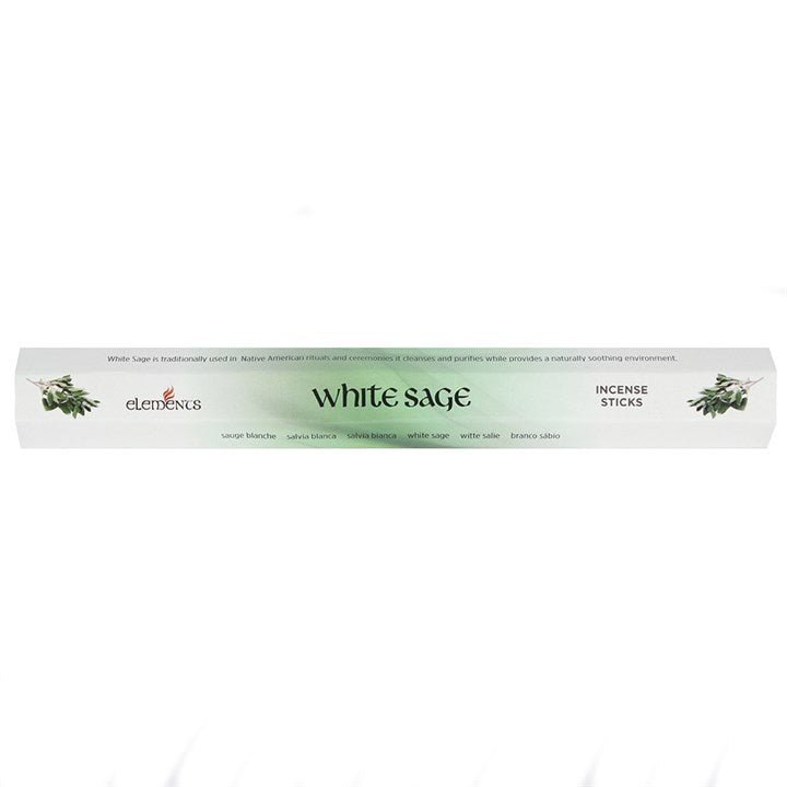 Set of 6 Packets of Elements White Sage Incense Sticks - Scents & Gifts UK