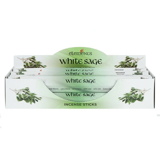 Set of 6 Packets of Elements White Sage Incense Sticks - Scents & Gifts UK