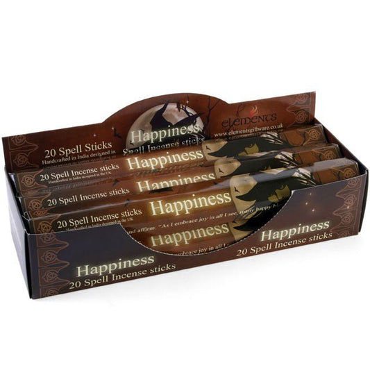 Set of 6 Packets of Happiness Spell Incense Sticks by Lisa Parker - Scents & Gifts UK