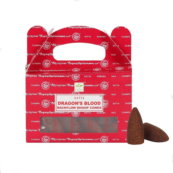 Set of 6 Packets of Satya Dragon's Blood Backflow Dhoop Cones - Scents & Gifts UK