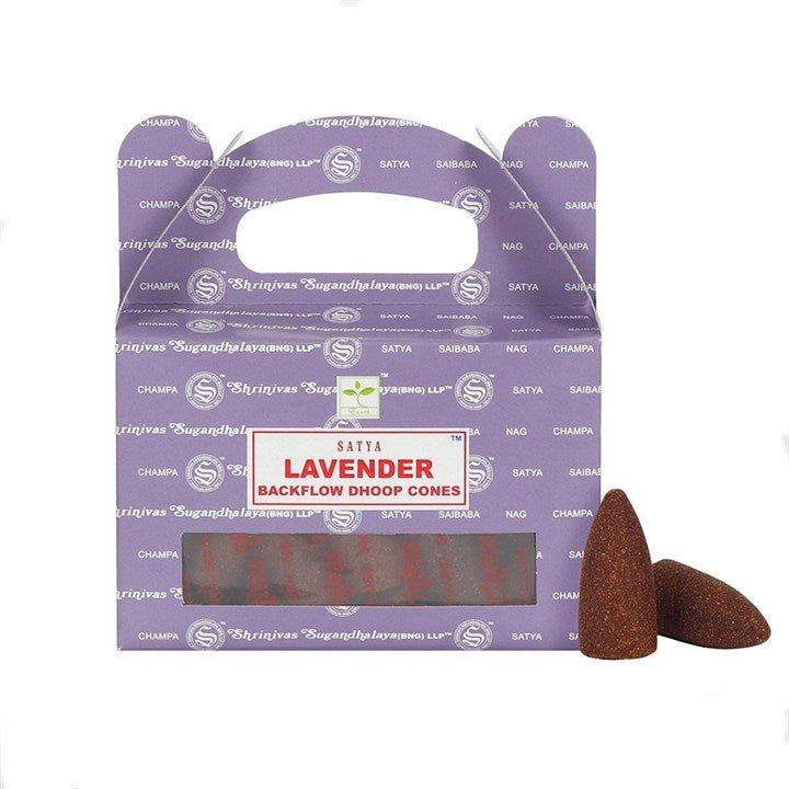 Set of 6 Packets of Satya Lavender Backflow Dhoop Cones - Scents & Gifts UK