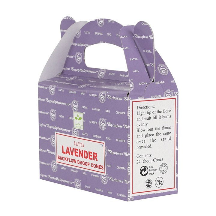 Set of 6 Packets of Satya Lavender Backflow Dhoop Cones - Scents & Gifts UK