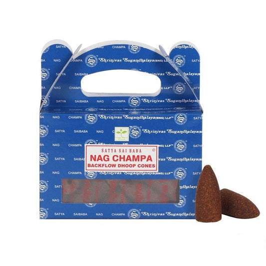Set of 6 Packets of Satya Nag Champa Backflow Dhoop Cones - Scents & Gifts UK