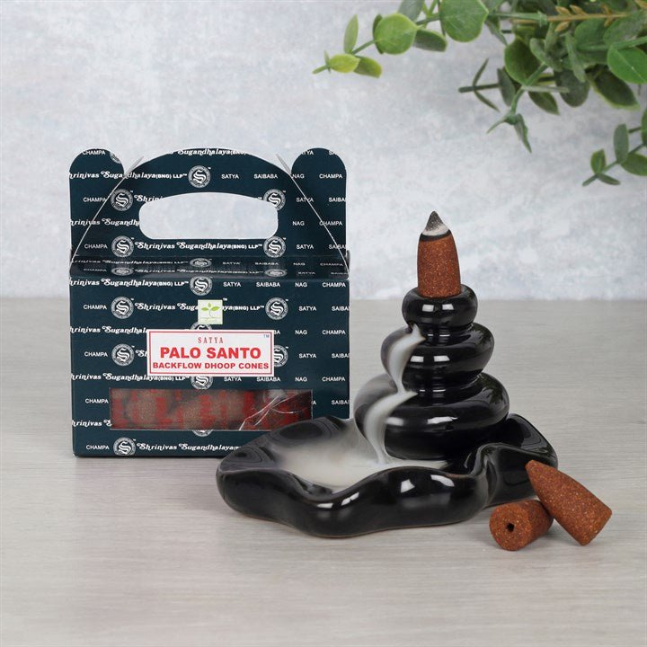 Set of 6 Packets of Satya Palo Santo Backflow Dhoop Cones - Scents & Gifts UK