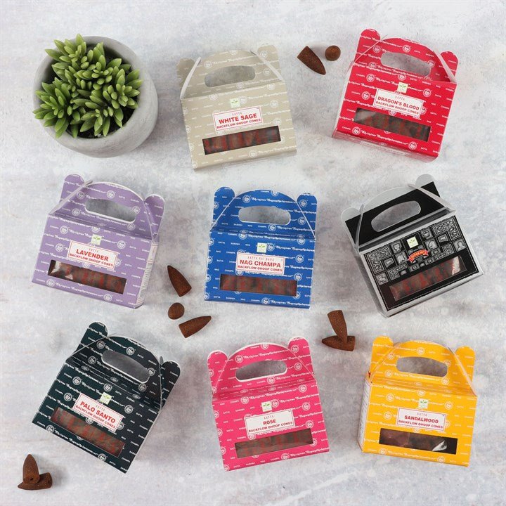 Set of 6 Packets of Satya Sandalwood Backflow Dhoop Cones - Scents & Gifts UK