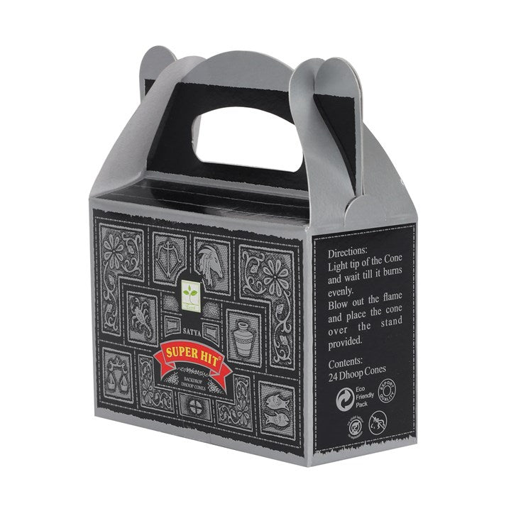 Set of 6 Packets of Satya Superhit Backflow Dhoop Cones - Scents & Gifts UK