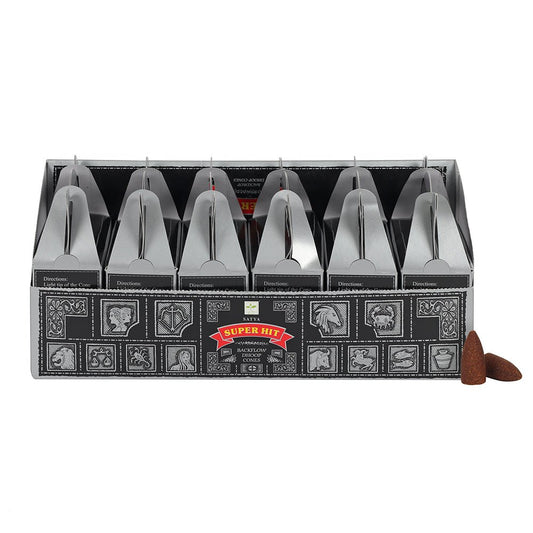 Set of 6 Packets of Satya Superhit Backflow Dhoop Cones - Scents & Gifts UK