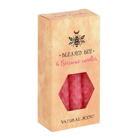 Set of 6 Pink Beeswax Spell Candles - Scents & Gifts UK