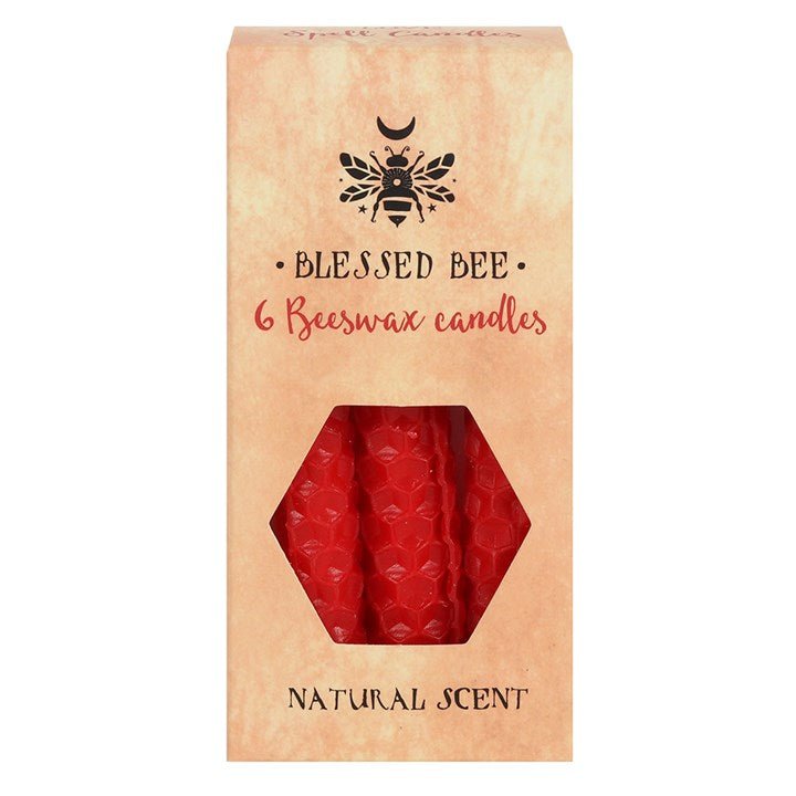 Set of 6 Red Beeswax Spell Candles - Scents & Gifts UK