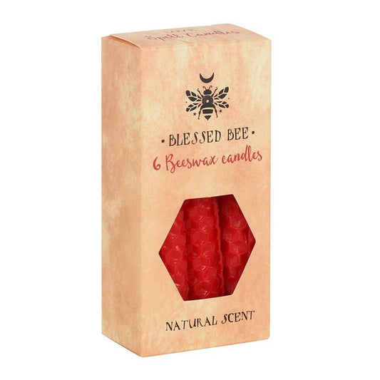 Set of 6 Red Beeswax Spell Candles - Scents & Gifts UK