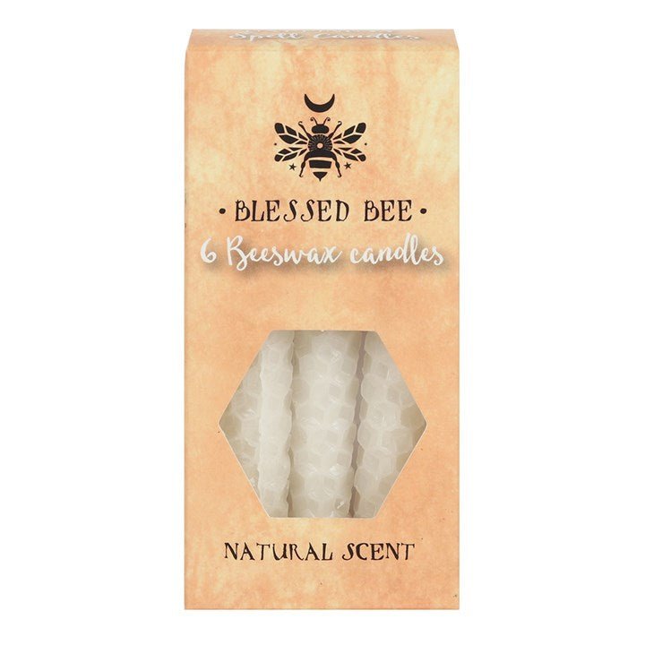 Set of 6 White Beeswax Spell Candles - Scents & Gifts UK