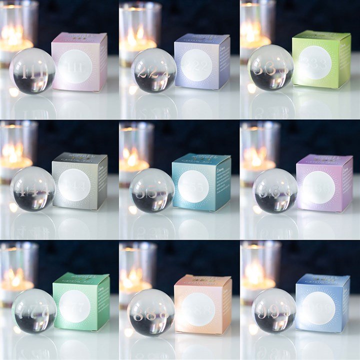 Set of 9 Angel Number Crystal Balls - Scents & Gifts UK