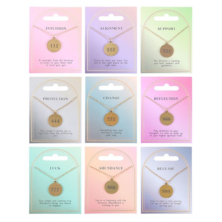 Set of 9 Angel Number Necklaces - Scents & Gifts UK