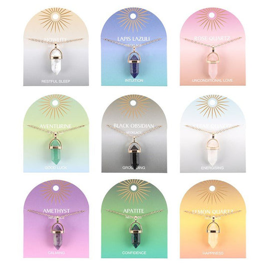 Set of 9 Crystal Pendant Necklaces - Scents & Gifts UK