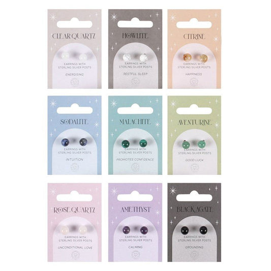 Set of 9 Semi Precious Crystal Earrings - Scents & Gifts UK