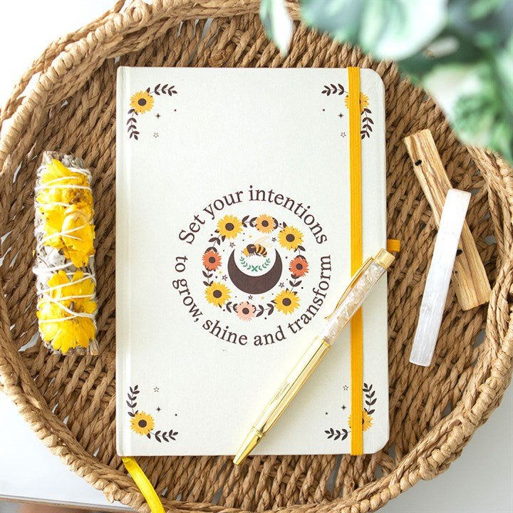 Set Your Intentions Journal with Citrine Pen - Scents & Gifts UK