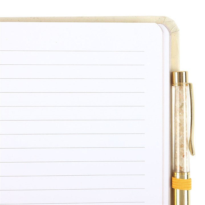 Set Your Intentions Journal with Citrine Pen - Scents & Gifts UK