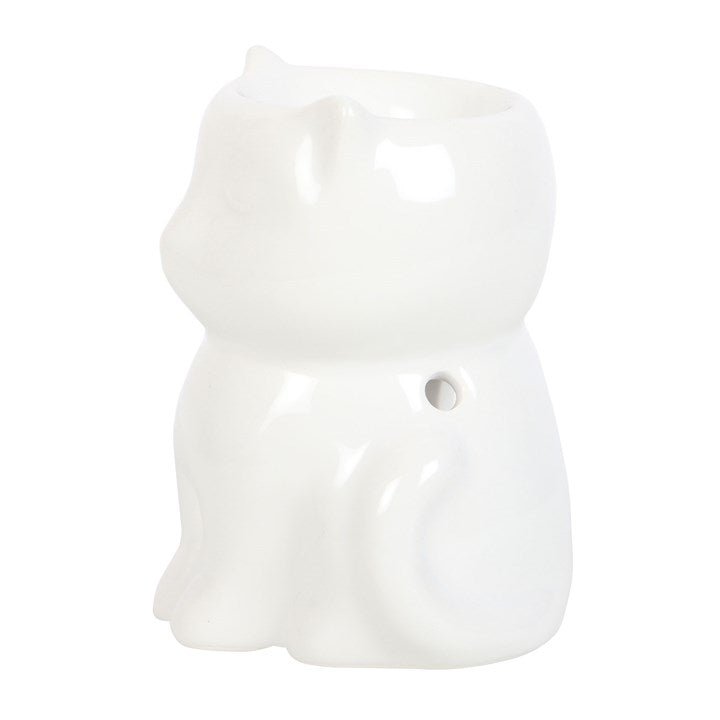 Shiny White Cat Oil Burner - Scents & Gifts UK