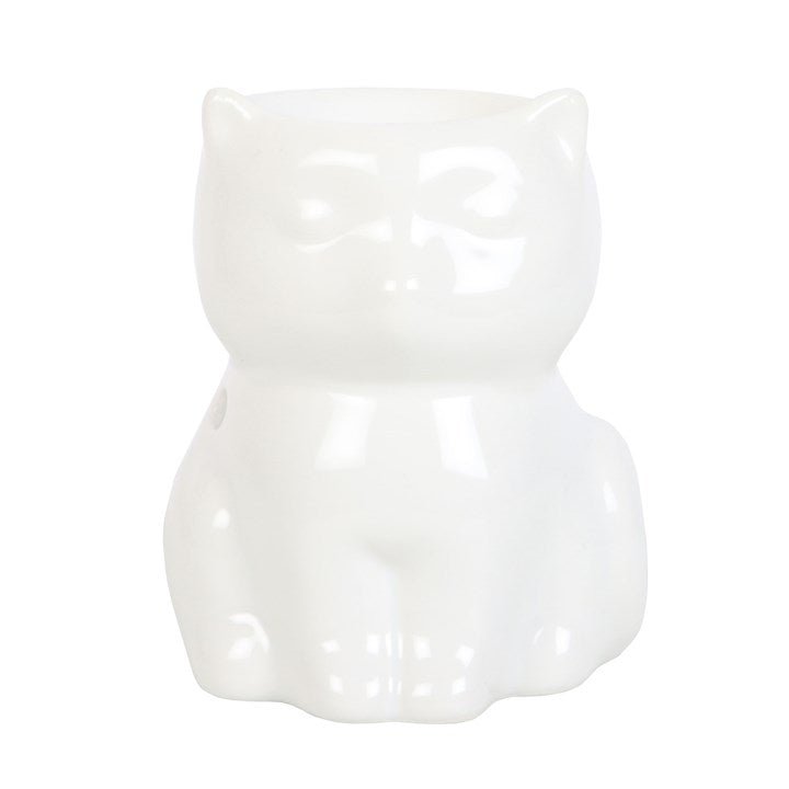 Shiny White Cat Oil Burner - Scents & Gifts UK