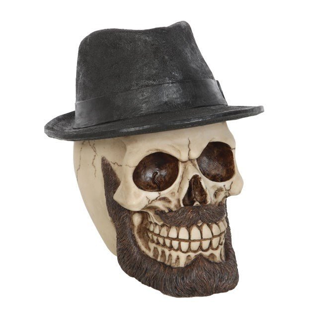 Skull Ornament with Trilby Hat - Scents & Gifts UK