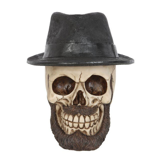 Skull Ornament with Trilby Hat - Scents & Gifts UK